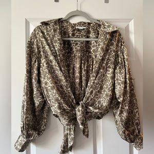 Topshop Tie Front Top